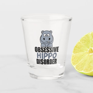 Vaso De Chupito Desorden obsesivo divertido del hipopótamo