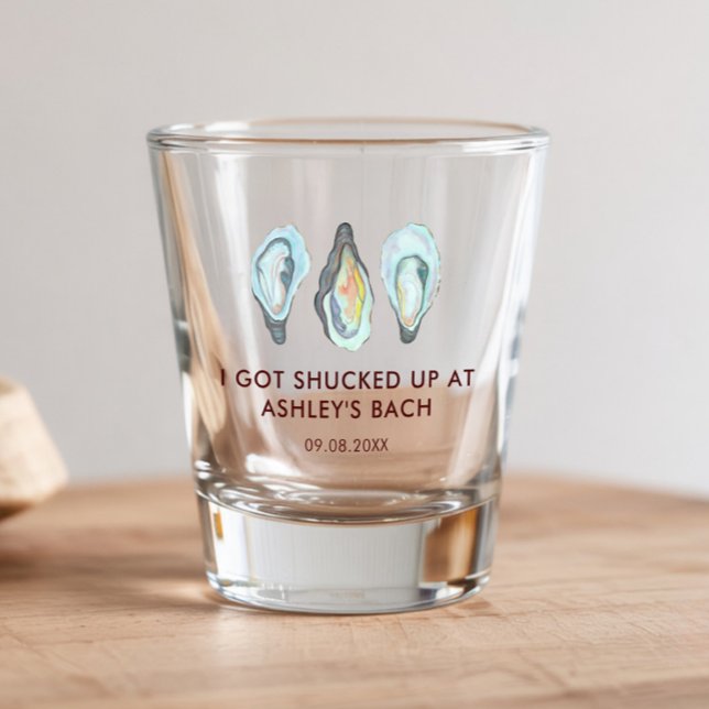 Vaso De Chupito Despedida de soltera costera con acuarela de ostra (Subido por el creador)