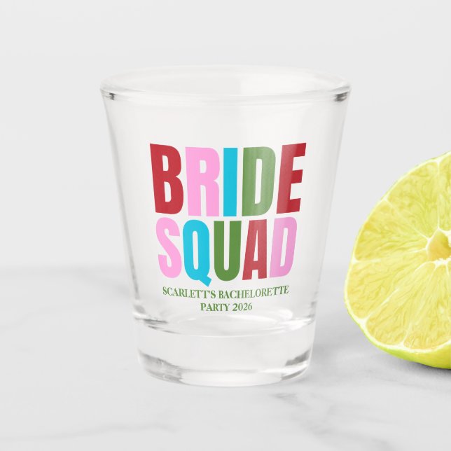 Vaso De Chupito Despedida de soltera de la Novia de Invierno Squad (Anverso)
