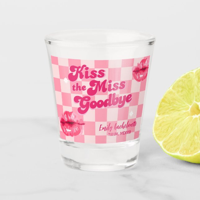 Vaso De Chupito Despedida de soltera de la señorita Beso de desped (Anverso)
