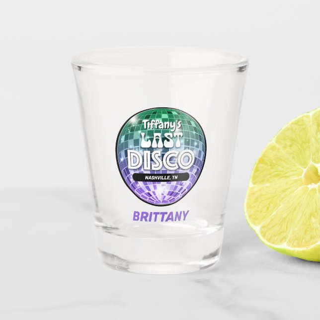 Vaso De Chupito Despedida de soltera disco personalizada (Anverso)