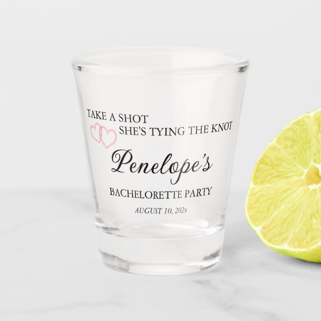 Vaso De Chupito Despedida de soltera divertida con monograma (Anverso)