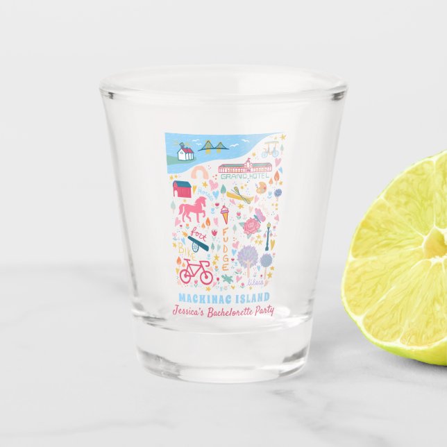 Vaso De Chupito Despedida de soltera en Mackinac Island Michigan (Anverso)