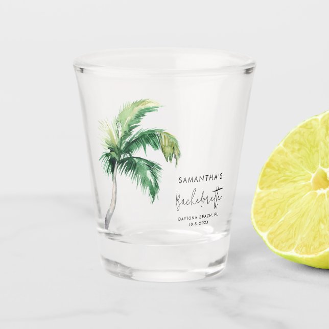 Vaso De Chupito Despedida de Soltera Personalizada Acuarela Palma (Anverso)