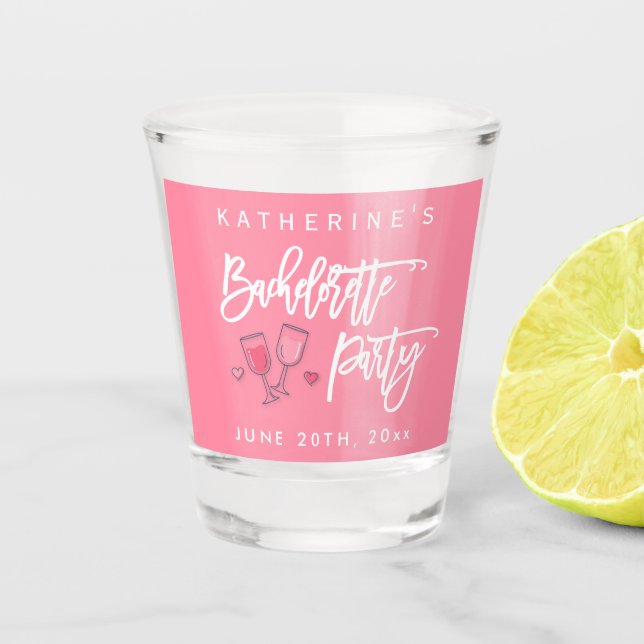 Vaso De Chupito Despedida de Soltera Rosa y Blanca (Anverso)