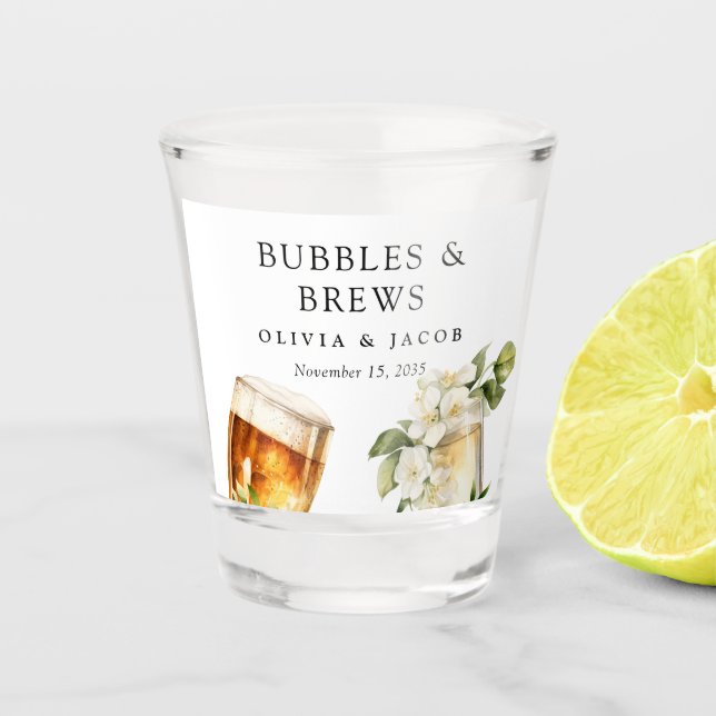 Vaso De Chupito Despedida de Solteros Burbujas y Cervezas (Anverso)