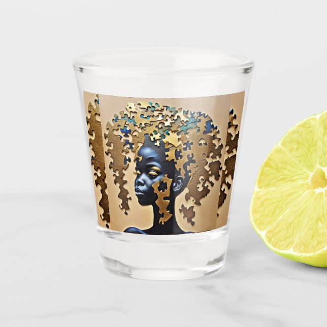 Vaso De Chupito Despertar de la Mente Dorada – Arte de la Diosa de (Anverso)