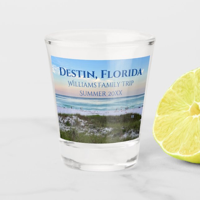 Vaso De Chupito Destin Florida Personalizado Beach Vacation Souven (Anverso)