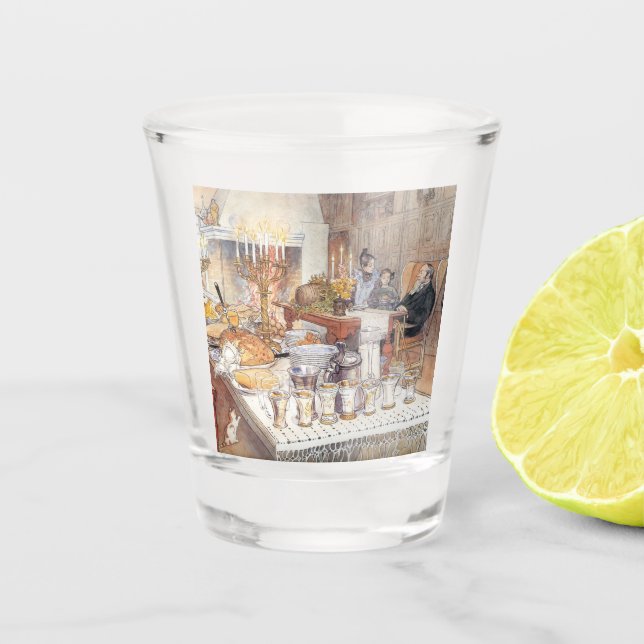 Vaso De Chupito Detalle de la víspera de Navidades (Navidad tradic (Anverso)