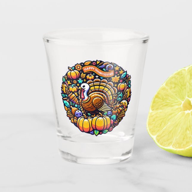 Vaso De Chupito Día de Acción de Gracias (Anverso)