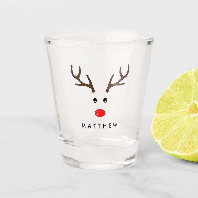 Vaso De Chupito Día de fiesta conocido personalizado de Navidad (Anverso)