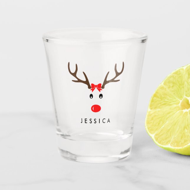Vaso De Chupito Día de fiesta conocido personalizado de Navidad (Anverso)