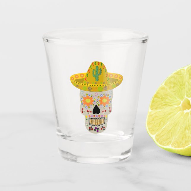 Vaso De Chupito Día de la Calavera Muerta en México (Anverso)