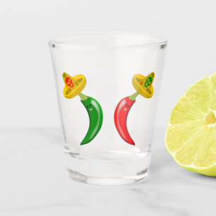 Vaso De Chupito Día de los Muertos Chilis Mexicanos
