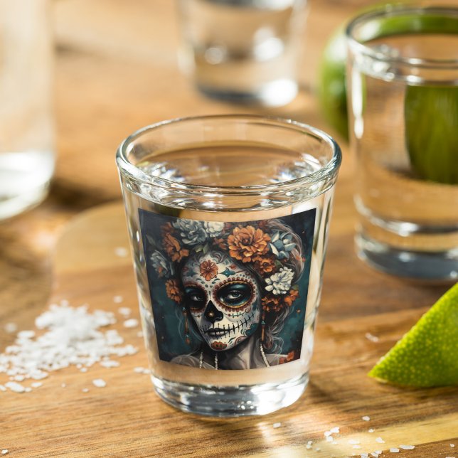 Vaso De Chupito Dia de los muertos pintados (Subido por el creador)