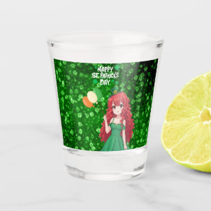 Vaso De Chupito Día de San Patricio lindo, clase de anime irlandés