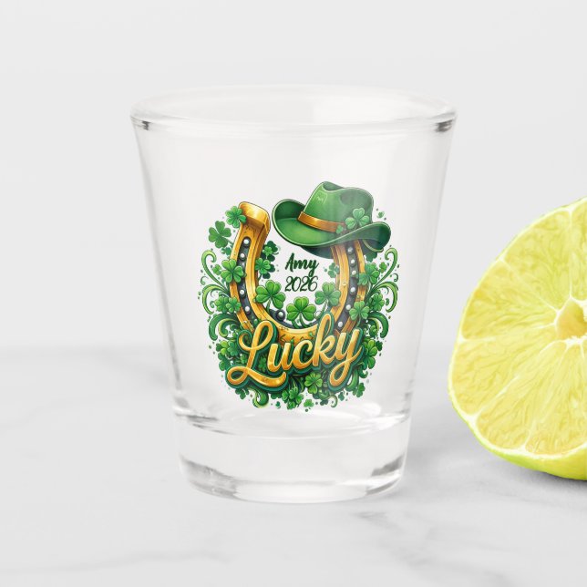 Vaso De Chupito Día de San Patricio personalizable (Anverso)