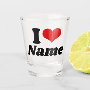 Vaso De Chupito Día de San Valentín personalizable Te amo Corazón