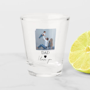 Vaso De Chupito Día del padre con foto y papá, te amo