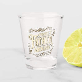 Vaso De Chupito Día del Padre con Tipografía Retro Vintage Elegant
