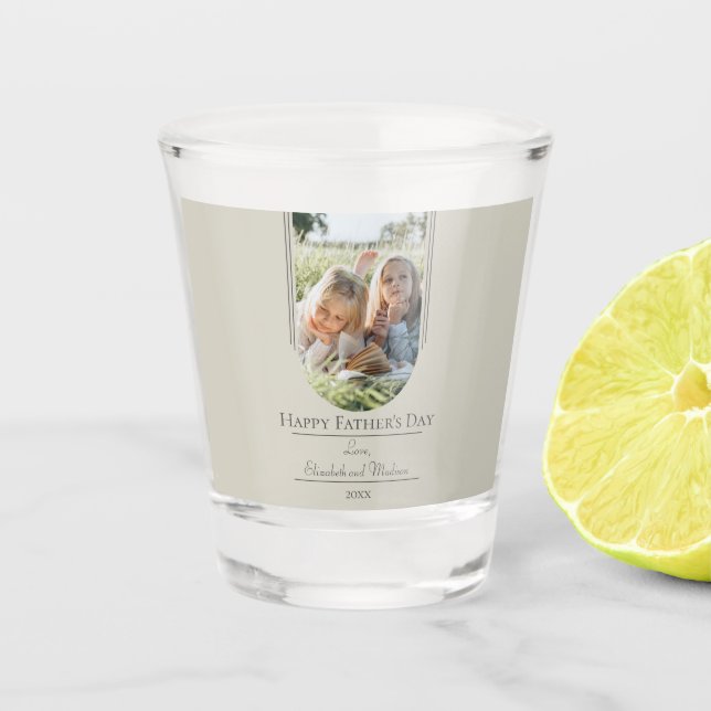 Vaso De Chupito Día del padre de la foto moderna en arco | Beige (Anverso)