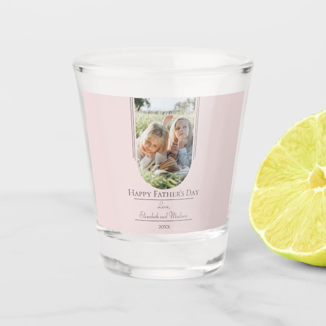Vaso De Chupito Día del padre de la foto moderna en arco | Rosa (Anverso)