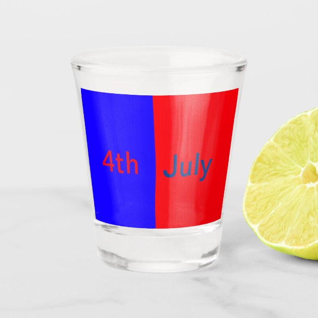 Vaso De Chupito Día negro rojo de los Estados Unidos 4 de julio añ (Anverso)