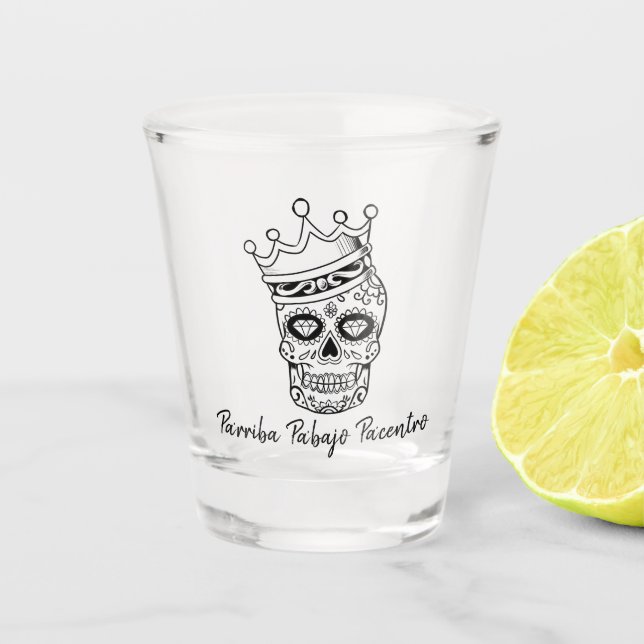 Vaso De Chupito DÍA personalizada de la MOSTA de cráneo de azúcar  (Anverso)