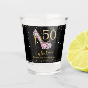 Vaso De Chupito Diamante de oro rosa cincuenta y fabuloso cumpleañ
