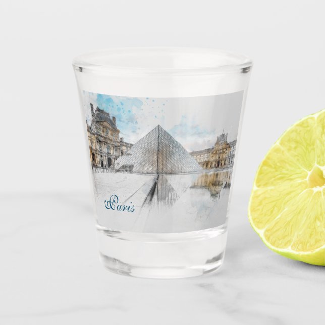 Vaso De Chupito Dibujo acuarela del Louvre París, Francia (Anverso)
