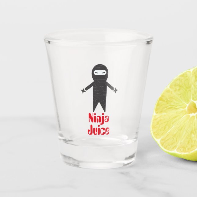 Vaso De Chupito Dibujo animado del jugo de Ninja (Anverso)