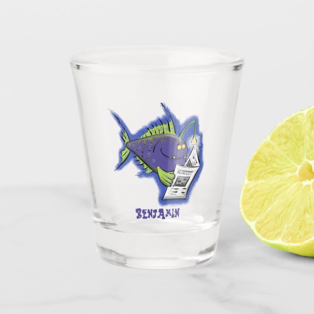 Vaso De Chupito Dibujo animado divertido de rape  (Anverso)