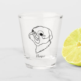 Vaso De Chupito Dibujo de arte de línea personalizable