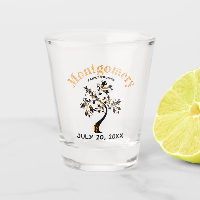 Vaso De Chupito Dibujo de Naranja negro casero de moda (Anverso)