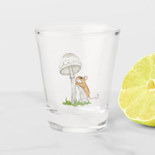 Vaso De Chupito Dibujo realista de un ratón de campo divertido y m