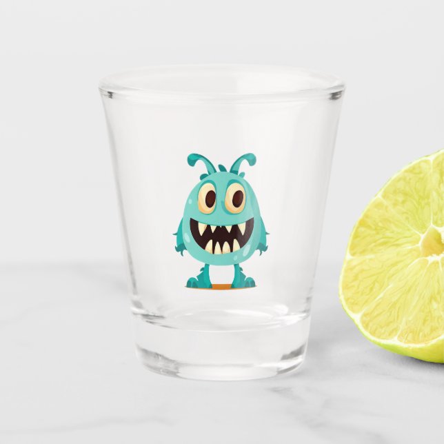 Vaso De Chupito Dibujos animados de Halloween y monstruos (Anverso)