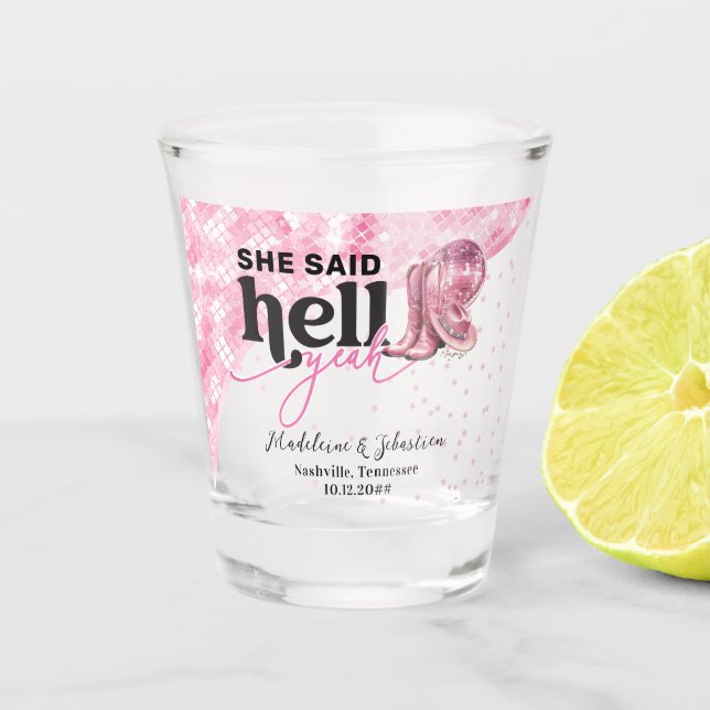 Vaso De Chupito Dijo Que Sí, Rosa, Sombrero de Cabina Occidental,  (Anverso)
