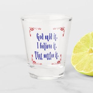 Vaso De Chupito ¡Dios lo dijo! Cuatro flores rojas