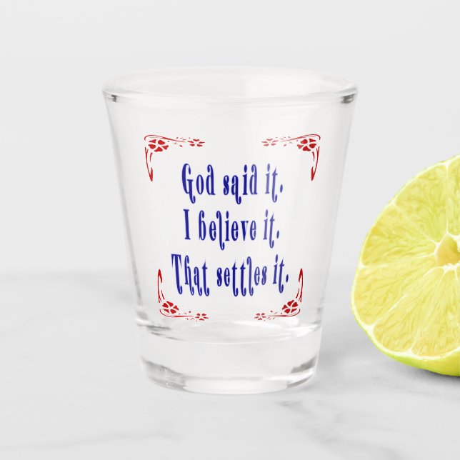 Vaso De Chupito ¡Dios lo dijo! Cuatro flores rojas (Anverso)