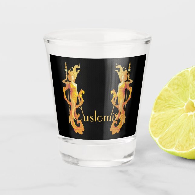 Vaso De Chupito Diosa guerrera de oro Thunder_Cove (Anverso)