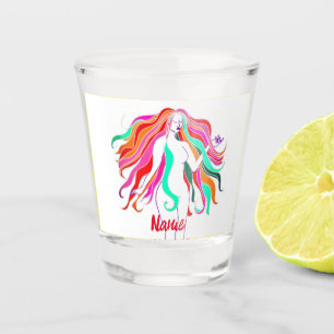 Vaso De Chupito Diosa multicolor de pelo largo Thunder_Cove