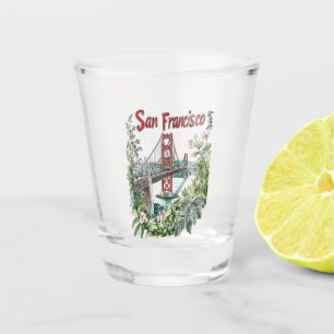 Vaso De Chupito Diseño acuático del puente Golden Gate de San Fran