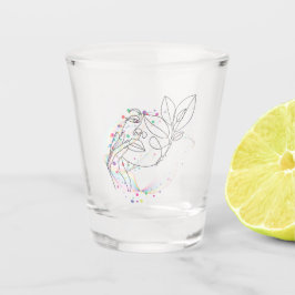 Vaso De Chupito Diseño artístico sencillo de cara en dibujo lineal