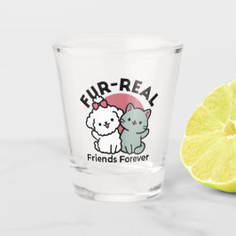 Vaso De Chupito Diseño 'Cuatro amigos reales para siempre' de gato