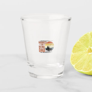 Vaso De Chupito Diseño de camiseta de pesca vintage enganchado a s