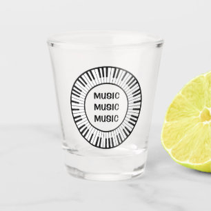 Vaso De Chupito Diseño de Círculo de Claves de Piano