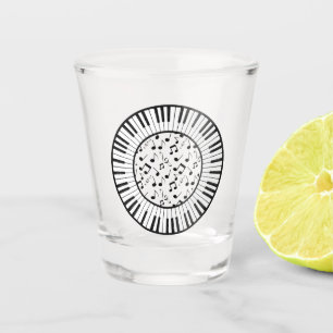 Vaso De Chupito Diseño de Círculo de Claves de Piano