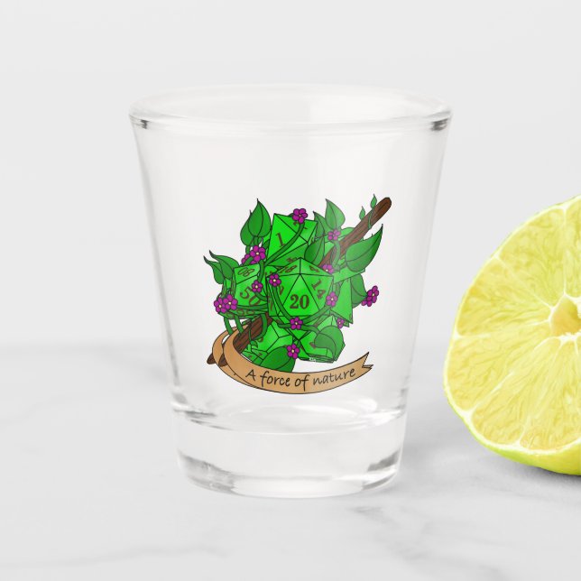 Vaso De Chupito Diseño de dados drusos (Anverso)