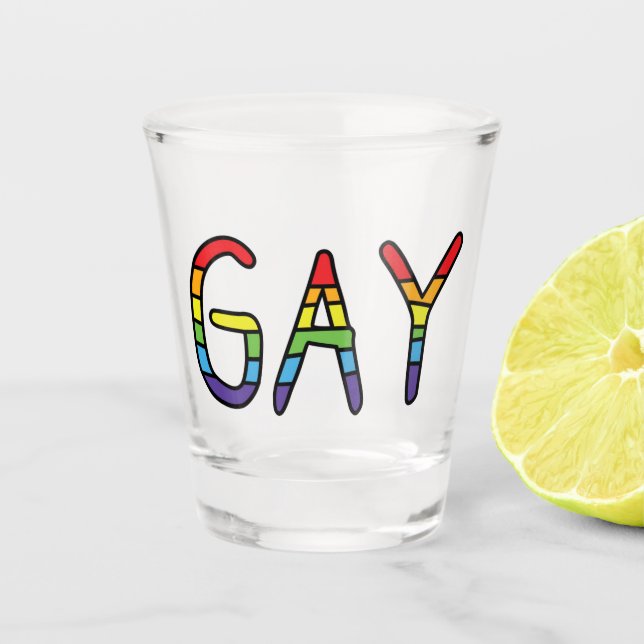 Vaso De Chupito Diseño de Doodle Gay (Anverso)