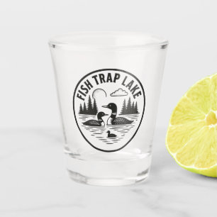 Vaso De Chupito Diseño de lagos y árboles de pino